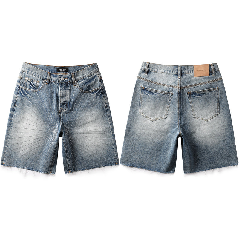 Purple Brand Crystal Diamond Denim Shorts #5100